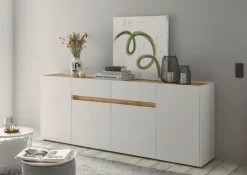 Sideboard CITY 223 x 86 cm weiß/braun