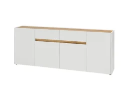 Sideboard CITY 223 x 86 cm weiß/braun