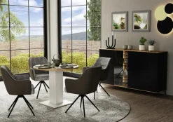 Sideboard COMO 169 x 90 cm Anthrazit matt Lack/Asteiche-Dekor