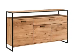 Sideboard FRAME 135 x 92 cm Eiche massiv natur geölt/schwarz