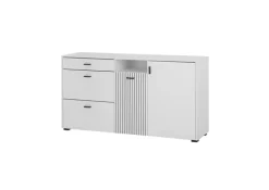 Sideboard HUDSON 150 x 80 cm weiß/weiß-schwarz