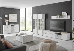 Sideboard HUDSON 150 x 80 cm weiß/weiß-schwarz