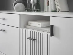 Sideboard HUDSON 150 x 80 cm weiß/weiß-schwarz