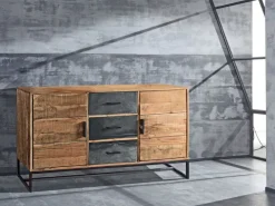 Sideboard JOHNSON 175 x 77 x 40 cm in Braun/Grau