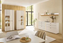 Sideboard LONG ISLAND 200 cm weiß/ Wotan Eiche