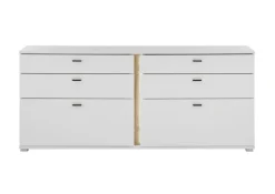 Sideboard LONG ISLAND 200 cm weiß/ Wotan Eiche
