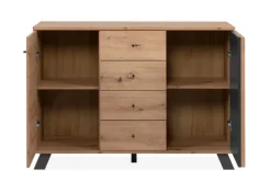 Sideboard MEDAN 118 x 85 cm Artisan Oak / anthrazit