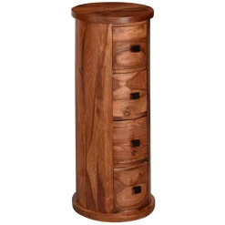 Sideboard rund 85 x 35 cm Sheesham Massivholz