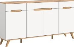 Sideboard SCANDI 185x95x40 cm Weiß Braun Nox Oak Nachbildung