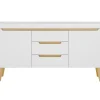 Sideboard SVANTE_TORGE 160 x 83 cm weiß/braun