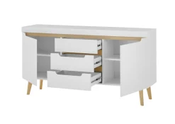 Sideboard SVANTE_TORGE 160 x 83 cm weiß/braun
