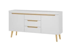 Sideboard SVANTE_TORGE 160 x 83 cm weiß/braun