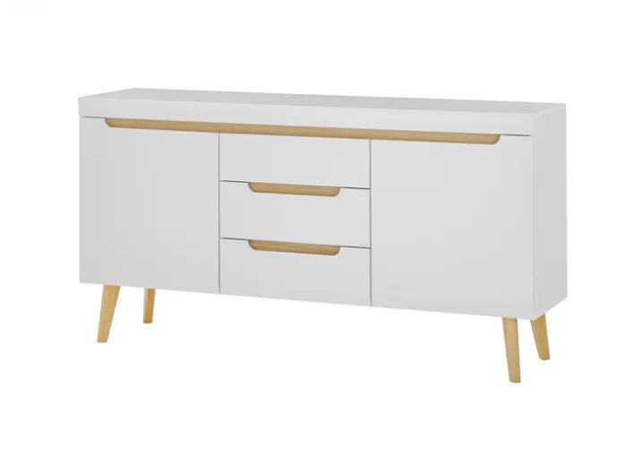Sideboard SVANTE_TORGE 160 x 83 cm weiß/braun