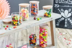 SIMAX Vorratsglas mit Holzdeckel 900 ml Sicherheitsglas transparent