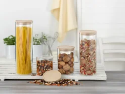 SIMAX Vorratsglas mit Holzdeckel 400 ml Sicherheitsglas transparent