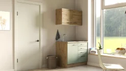 Singleküche CARA Touch Schilfgrün/Artisan Eiche ca. 100 cm