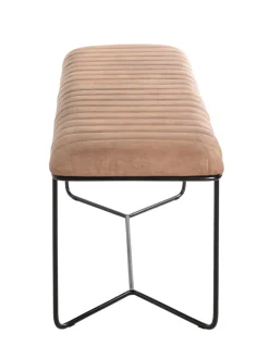 Sitzbank 100 x 48 cm Lederbezug braun/schwarz