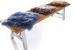 Sitzkissen Schaffell 34 x 34 cm taupe