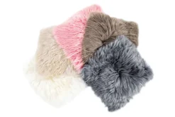 Sitzkissen Schaffell 34 x 34 cm taupe