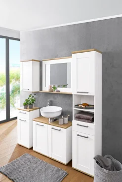 Spiegel CASA 80 x 70 cm braun/ weiß