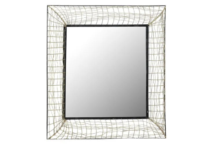 Spiegel Schwarz Rahmen geflochten ca. 105 x 105 cm