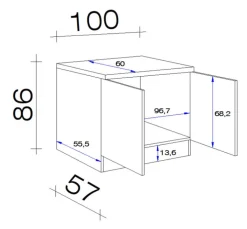 Spülenunterschrank LUKE Sonoma Eiche /weiß
