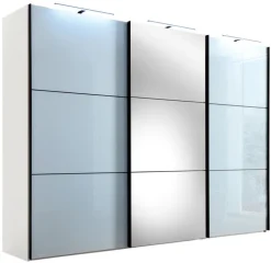 STAUD Kleiderschrank INCLUDO 249 x 222 x 68 cm Nachbildung/Glas grau/weiß