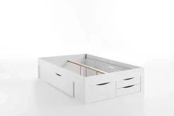 Stauraumbett mit Bettschubkasten 140 x 200 cm weiß