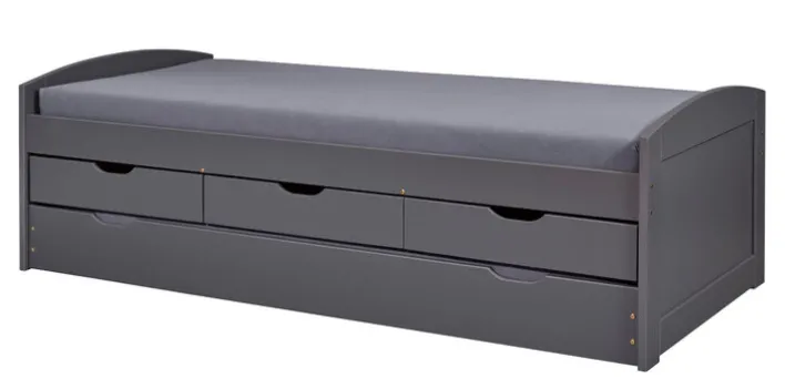 Stauraum-/Funktionsbett ANDRE 90 x 200 cm grau