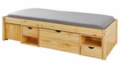 Stauraum-/Funktionsbett EMILIAN 90 x 200 cm braun