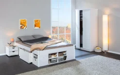 Stauraum-/Funktionsbett Lauro 160 x 200 cm weiß
