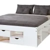 Stauraum-/Funktionsbett LAURO 140 x 190 cm weiß