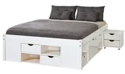 Stauraum-/Funktionsbett LAURO 180 x 200 cm weiß