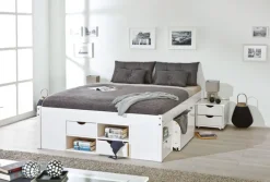 Stauraum-/Funktionsbett LAURO 180 x 200 cm weiß