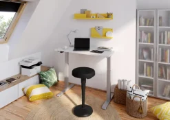 Stehtisch 120 x 67,2 cm Weiß/ Silber