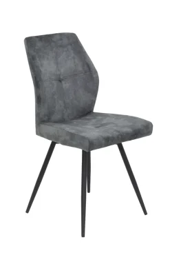 Stuhl ALLY 2er Set Microfaser anthrazit/schwarz