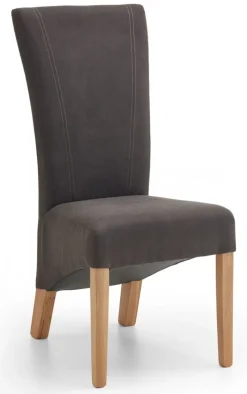 Stuhl CASHBA 2er Set Stoffbezug dunkelbraun