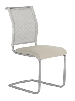 Stuhl DIVO Schwinggestell Lederbezug weiß