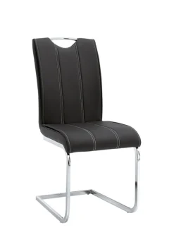 Stuhl LUNA 4er Set Lederlook Schwarz