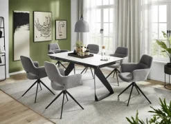 Stuhl mit Armlehnen DENVER hellgrau/schwarz