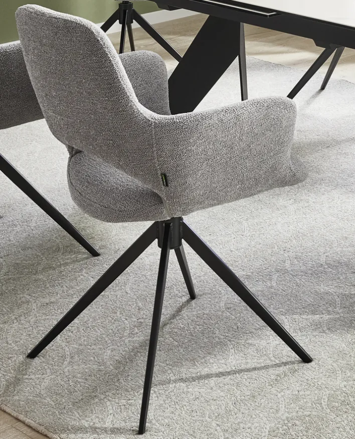 Stuhl mit Armlehnen DENVER hellgrau/schwarz