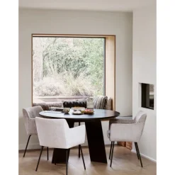 Stuhl mit Armlehnen KAM 2er Set sand/schwarz