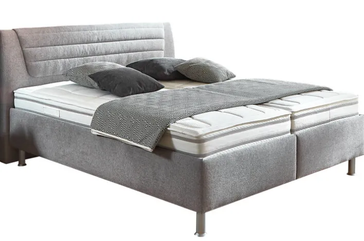 SYSTEMPOLSTER sleep Polsterbett ALESSANDRIA 180 x 200 cm silber