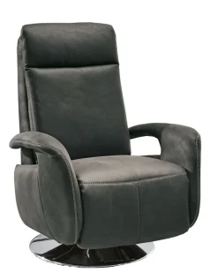 SYSTEMPOLSTER verstellbarer Fernsehsessel Lederbezug Anthrazit