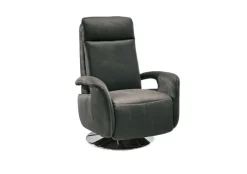 SYSTEMPOLSTER verstellbarer Fernsehsessel Lederbezug Anthrazit