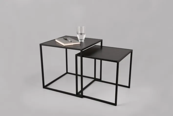 Tisch-2er Set JUDY 35 cm/40 cm schwarz