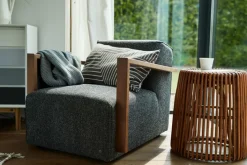 TOM TAILOR Beistelltisch 50 x 50 cm Rattan/reyceltes Teakholz natur