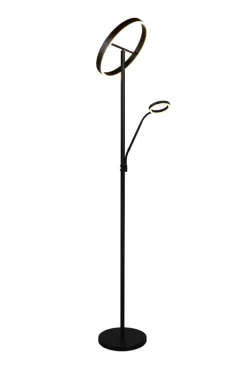 TRIO Deckenfluter mit Leselampe WILLIS, Metall, 180 cm Schwarz