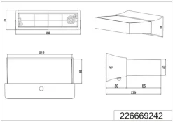 TRIO LED Außenwandleuchte CUANDO B grau