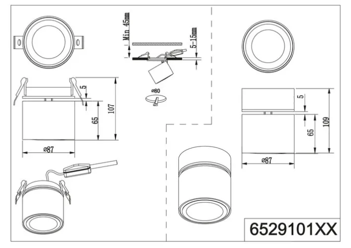 TRIO LED Aufbaustrahler 1 Spot TAURUS weiß